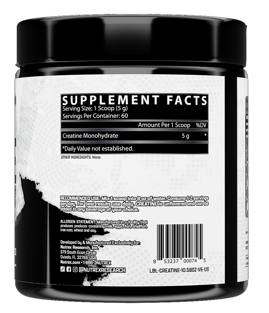 Nutrex Creatina Monohidratada Micronizada Sin Sabor 60 servicios