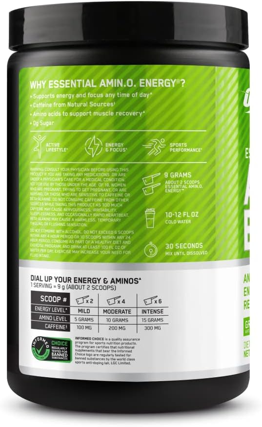 Optimum Nutrition Animo Energy Green Apple 30 porciones.