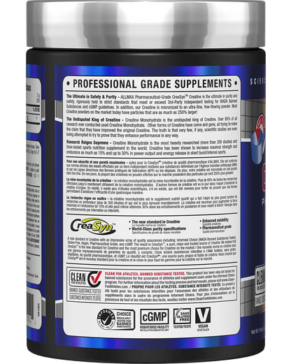 Allmax Creatina Monohidratada Micronizada Sin Sabor 80 servicios
